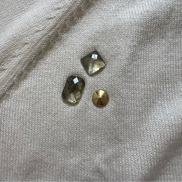 NWT Michael Kors Crewneck Embellished Gen Stone Cream Long Sleeve Knit Sweater M - Picture 9 of 14